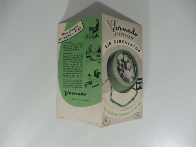 Vornado junior air circulator. High Quality and Performance at Low Cost. Pieghevole pubblicitario
